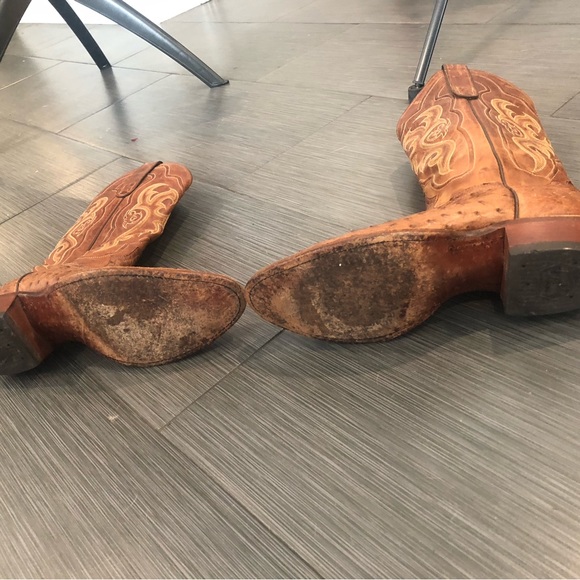 tony lama ostrich cowboy boots - Picture 6 of 8